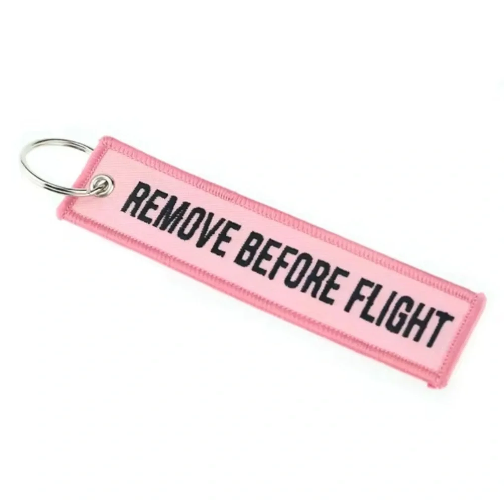 Pink Remove Before Flight Attendant Crew Luggage Travel Bag Tag Keychain